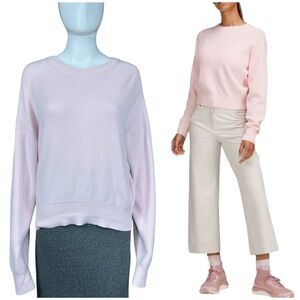 Lululemon Waist Length Crewneck Sweater Strawberry Milkshake Pink Relax Fit Sz 6